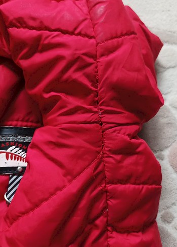 Kürklü Kapüşonlu Kırmızı çocuk Mont - Görsel 7