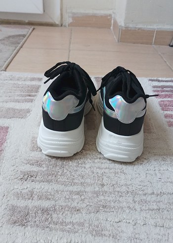 36 Beden ı cool marka Siyah Beyaz Platform Spor Ayakkabı