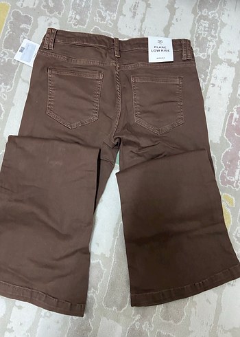 Bershka düşük bel kahverengi pantolon - Görsel 3