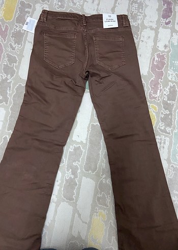 Bershka düşük bel kahverengi pantolon - Görsel 2