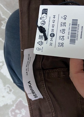 Bershka düşük bel kahverengi pantolon - Görsel 5