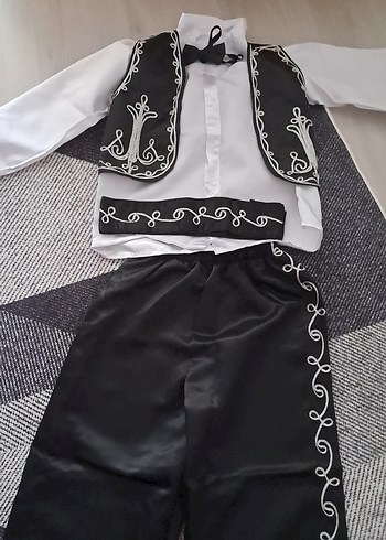 Nakışlı Siyah Beyaz  Yöresel Çocuk Kostümü - Görsel 2