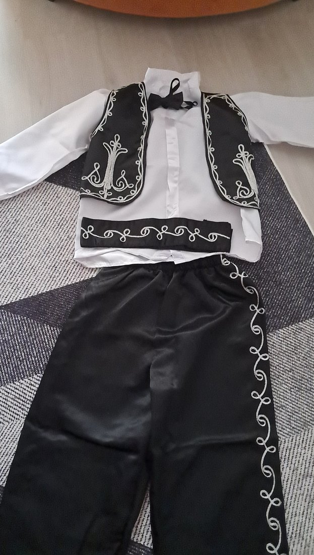 Nakışlı Siyah Beyaz  Yöresel Çocuk Kostümü - Görsel 2