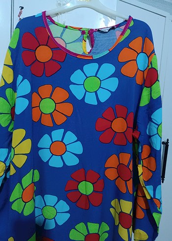 Çiçek Desenli Renkli Uzun Kadın Elbise - Görsel 5