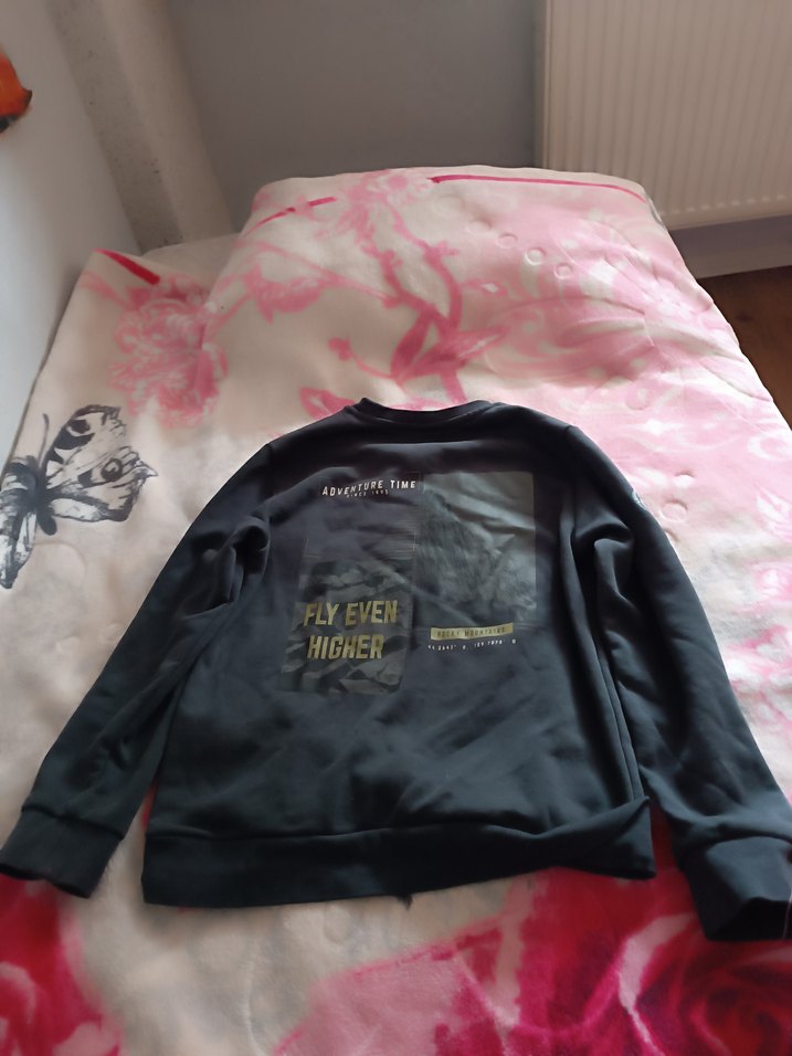 Erkek Çocuk Gri Baskılı Bol Kesim Sweatshirt - Görsel 2