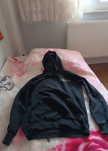 Siyah Kapüşonlu Fermuarlı Erkek Sweatshirt - Görsel 2