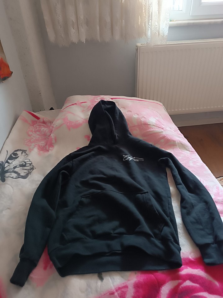 Siyah Kapüşonlu Fermuarlı Erkek Sweatshirt - Görsel 2