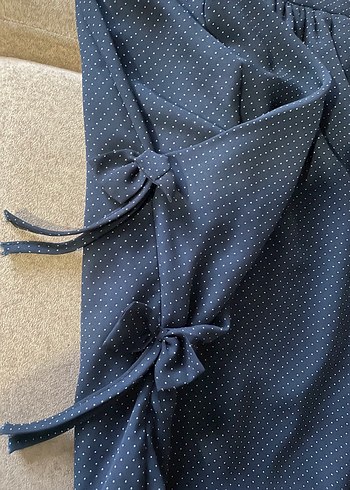 Lacivert Drapeli Midi Elbise - Görsel 4