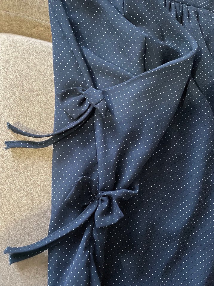 Lacivert Drapeli  Midi Elbise - Görsel 4