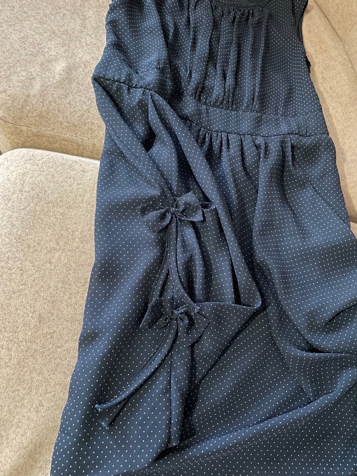 Lacivert Drapeli  Midi Elbise - Görsel 5