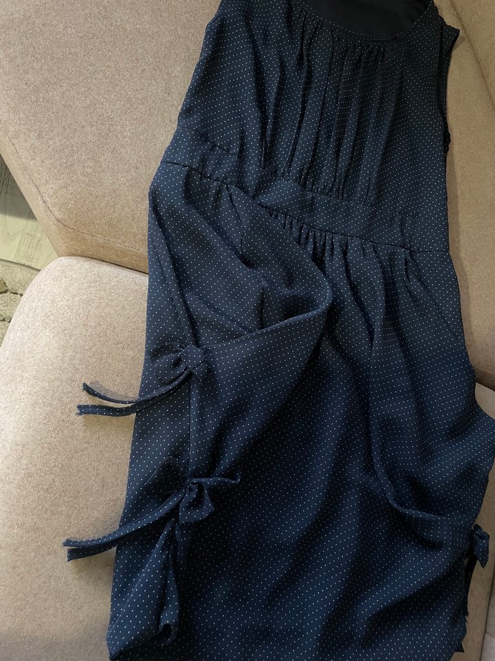 Lacivert Drapeli  Midi Elbise - Görsel 2