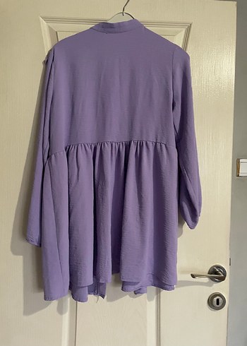 Zara Lila Fırfırlı Uzun Kollu kadın bluzu