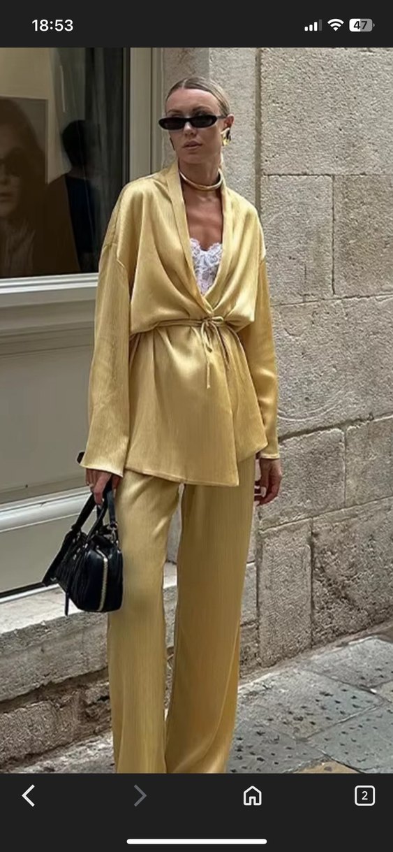 Zara altın rengi kadın kimono - Görsel 2