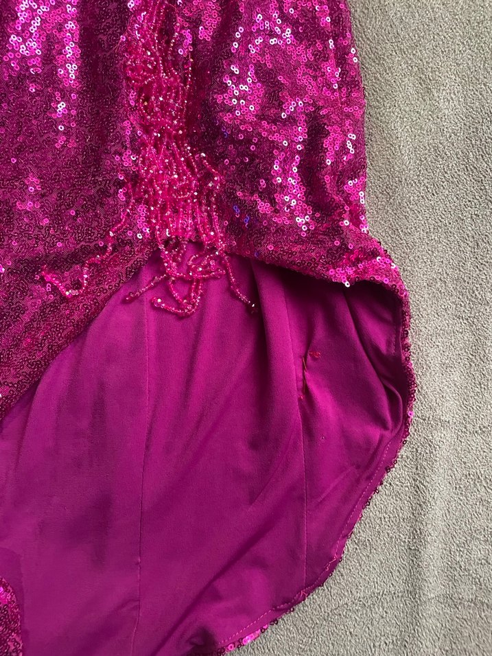 Pullu Pembe Uzun Abiye Elbise payetli - Görsel 2