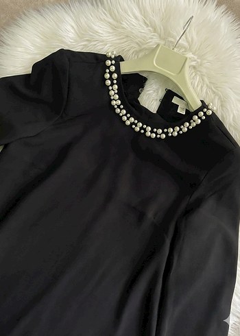 Klasik Siyah Uzun Kollu Elbise - Görsel 3