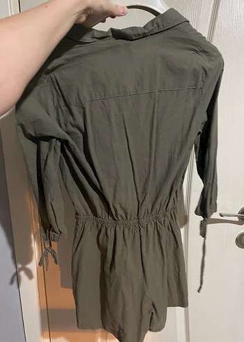 Zara Kadın Keten Düğmeli Midi Tulum