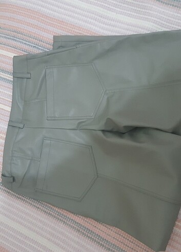 m Beden haki Renk Deri pantalon 