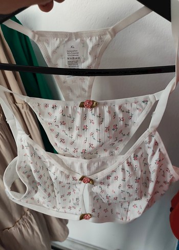 xl Beden Desenli Bralet Takımı