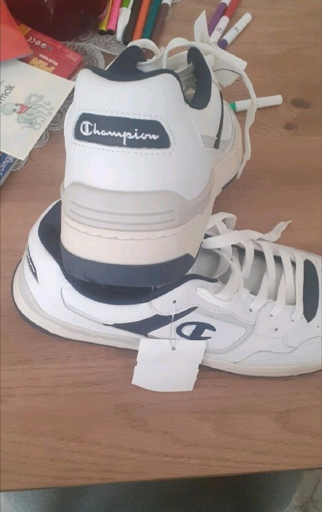 Champion Beyaz Gri Spor Ayakkabı Velcro - Görsel 3