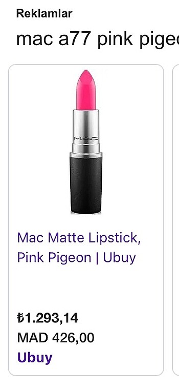 MAC Mac pink pigeon A77 matte