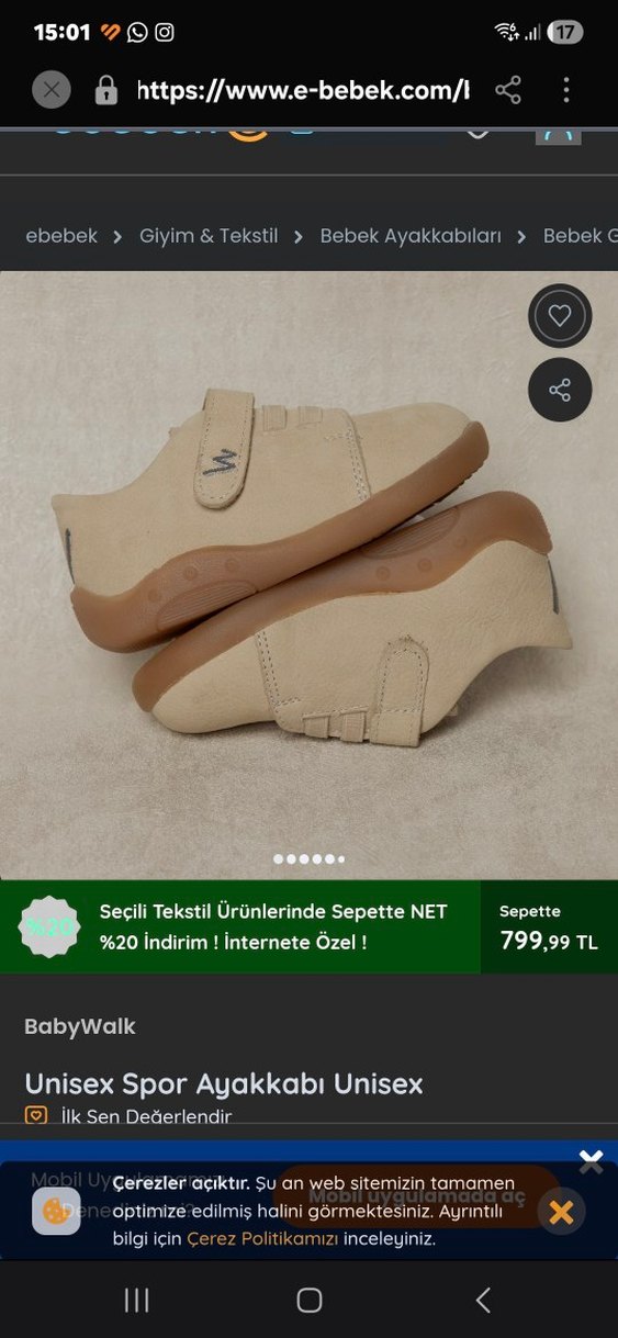 Bej Süet Erkek Bebek İlk Adım Ayakkabısı - Görsel 5