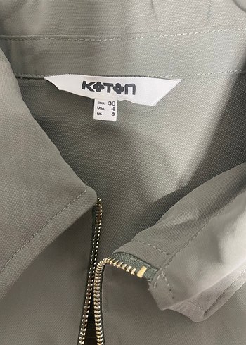 Koton Acik Haki Fermuarli Sehir Ceket