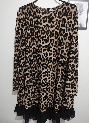 l Beden Leopar desenli tunik