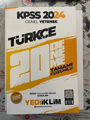 2024 KPSS Genel Yetenek Türkçe Tamamı Çözümlü 20 Deneme Yediikli