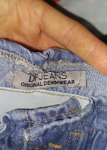 Defacto düğmeli Mavi Kadın Kot Şort - Görsel 3