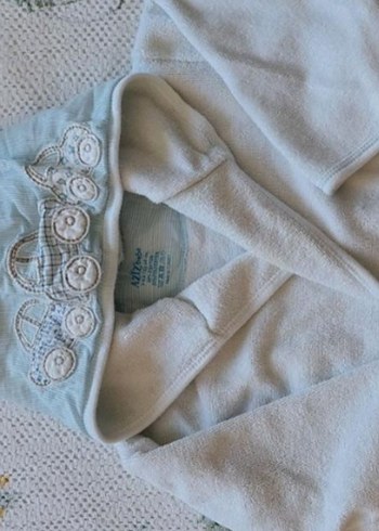 Nakışlı Beyaz Erkek Çocuk Bornoz - Görsel 2