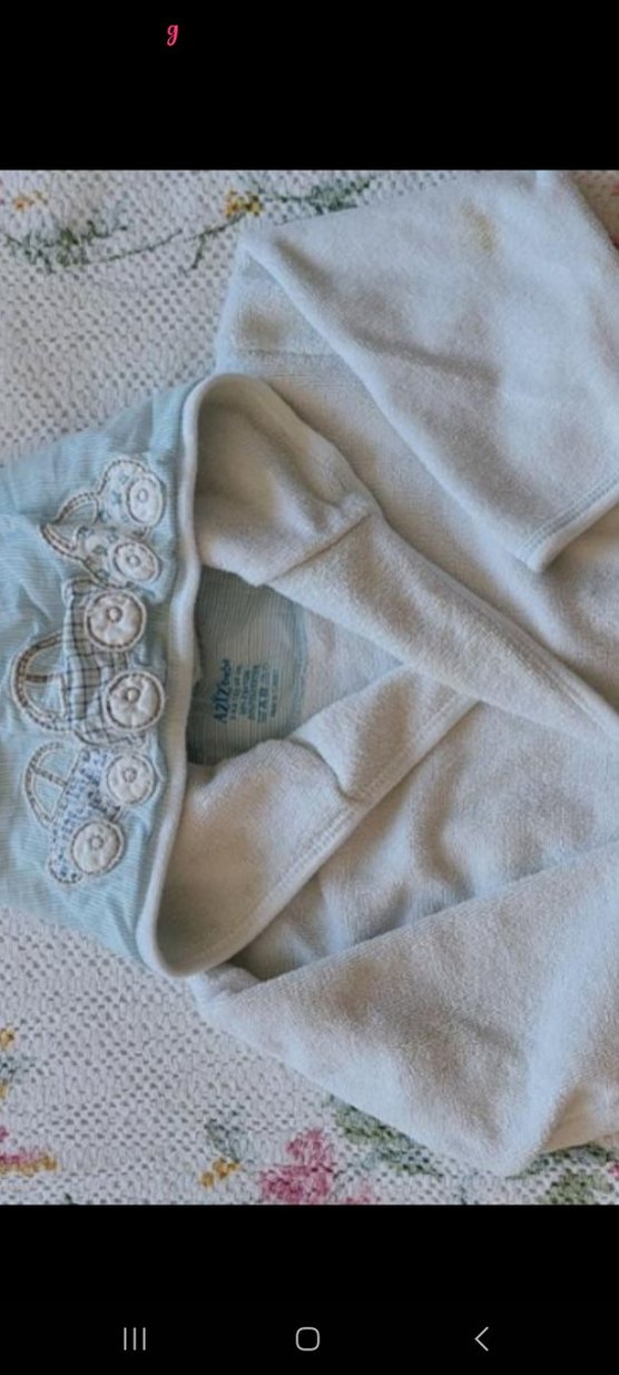 Nakışlı Beyaz Erkek Çocuk Bornoz - Görsel 2