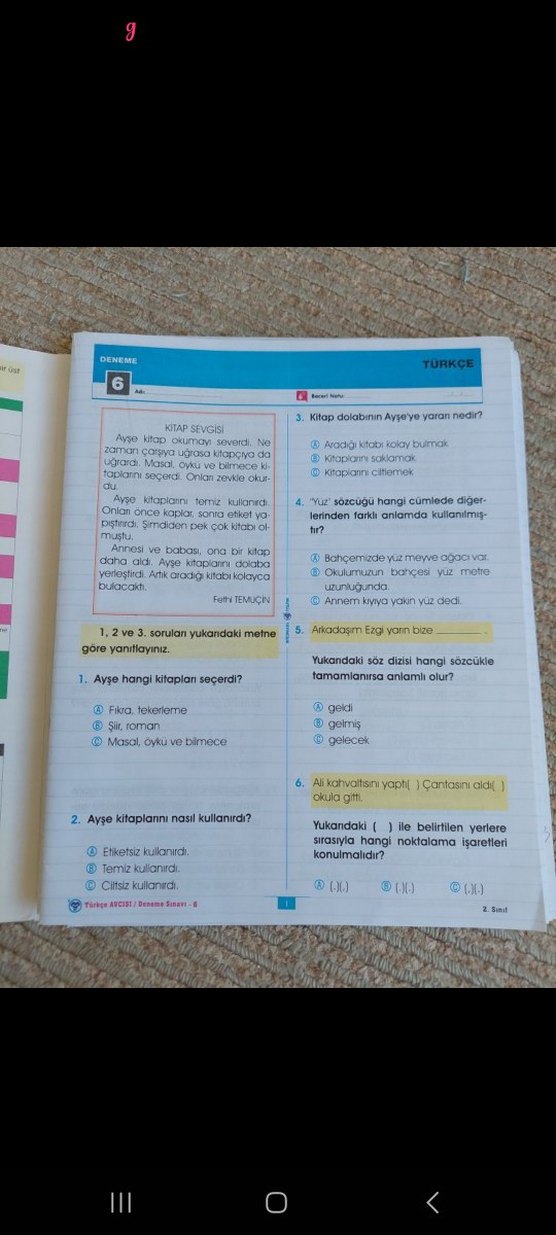 2. Sınıf Deneme Kitabı 30'lu Çarşaf Çarşaf - Görsel 2