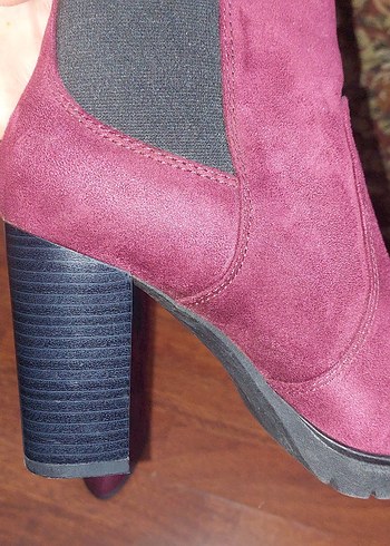 Graceland bordo Süet Kadın Topuklu Bot - Görsel 5