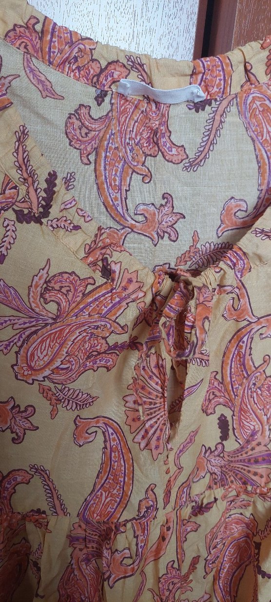 Mango Bohem Tarz Mini elbise, V Yaka, Fırfırlı - Görsel 3