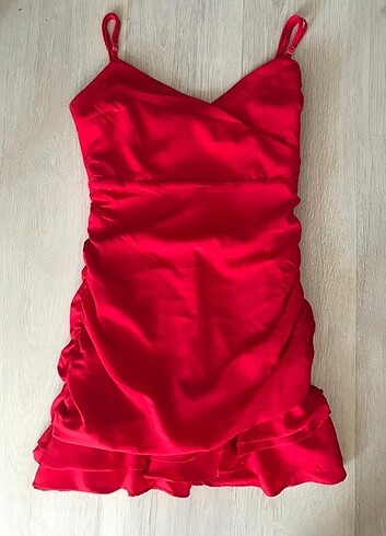 Kırmızı mini elbise  - Görsel 5