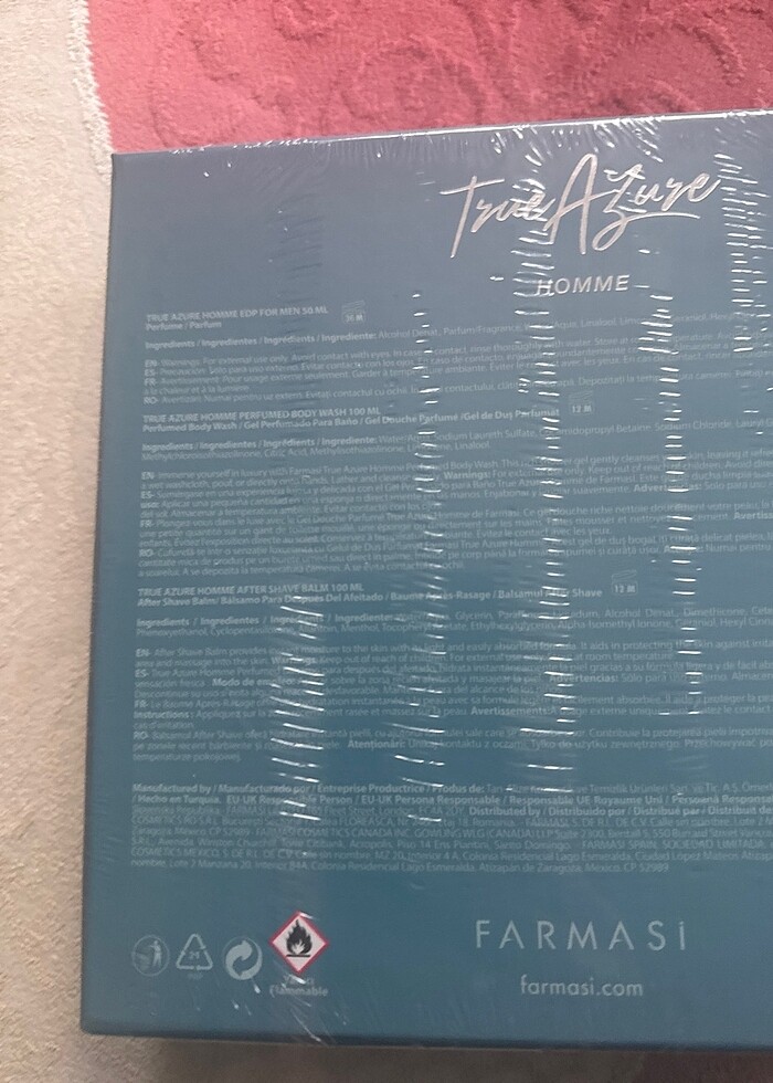 True Azure  erkek parfüm seti 50 ml Farmasi - Görsel 4