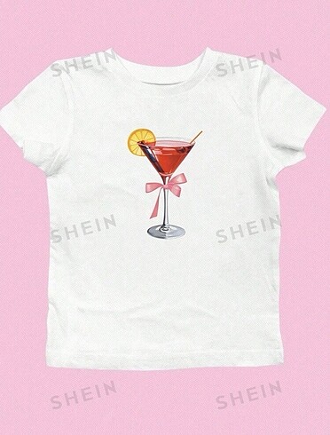 Shein baby tee baskılı tişört