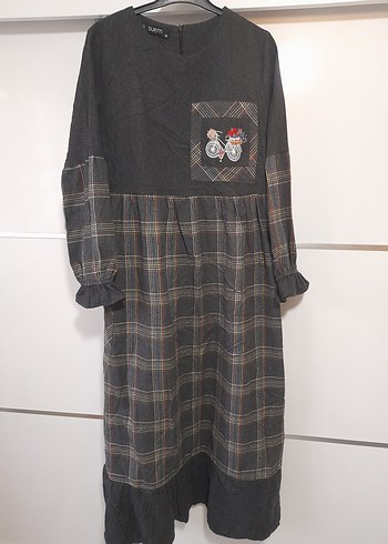 H&M Ekoseli Elbise