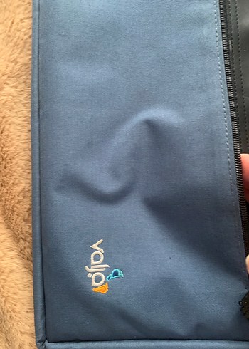  Beden Mavi Gri Fermuarlı Laptop Çantası