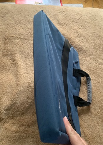 Diğer Mavi Gri Fermuarlı Laptop Çantası