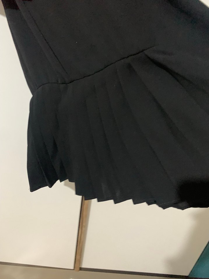 Kısa Kırmızı Kadın Ceket, Kısa Kollu, Pilili - Görsel 5