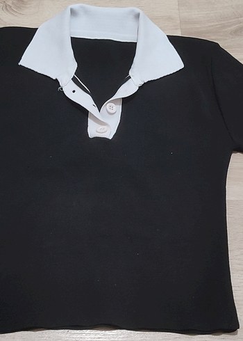 kadın Siyah Polo Tişört