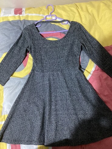 36 Beden gri Renk Mini elbise