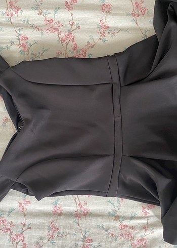 Siyah Straplez Midi Elbise - Görsel 3