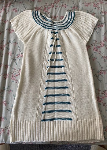 Örgü Beyaz Tunik - Görsel 2