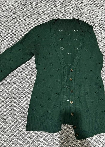 Yeşil Triko Midi Kadın Hırka - Görsel 2