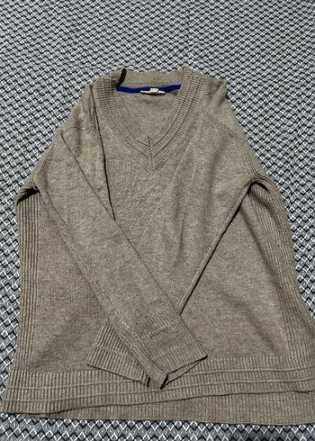 Erkek Gri V Yaka Örgü Yün Kazak - Görsel 3