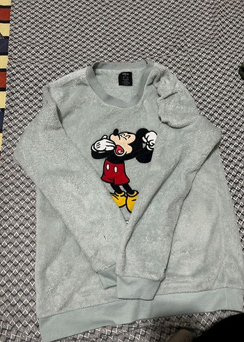 Gri Uzun Kollu Mickey Mouse Sweatshirt - Görsel 2