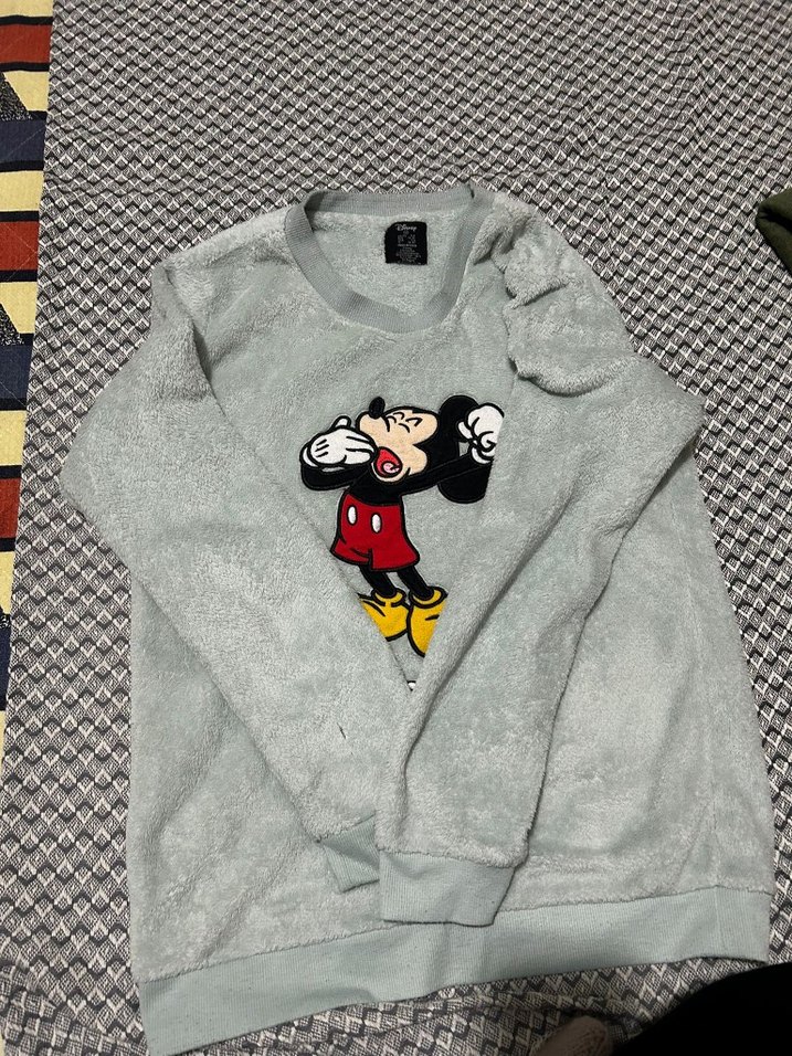 Gri Uzun Kollu Mickey Mouse Sweatshirt - Görsel 2