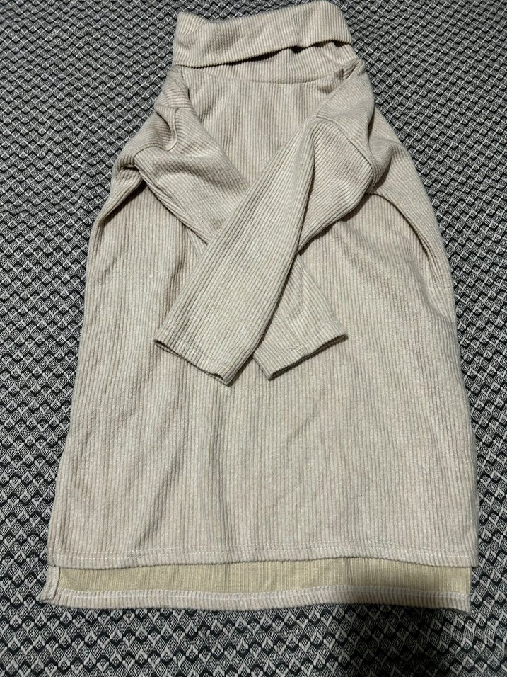 Bej Kadın Boğazlı Triko Kazak - Görsel 2